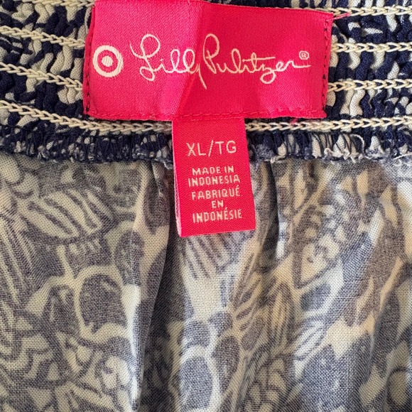 Lilly Pulitzer Women's strapless summer jumpsuit with drawstring waist. Size XL - Picture 6 of 7